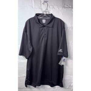NWT Russell Athletic Men's 2XL Dri-Power Performance Polo Shirt Black
